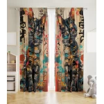 užuolaidos vaikiškos internetu su katinu