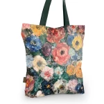 pirkinių krepšys su gėlėmis