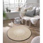 pastelinis apvalus kilimas interjere 2