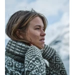 Moteriškas margas megztinis chaki