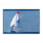 durų kilimėlis mėlynas su laiveliu