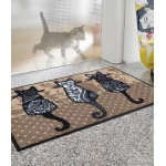 Durų kilimėlis Kleen-Tex Wash+Dry Katzenbande 1