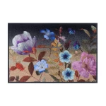 durų kilimėlis su gėlėmis ir žiedais