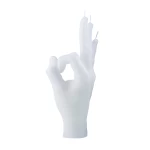 Rankų darbo žvakė OK White