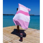rožinė paplūdimio skraistė gera kaina rožinė spalva 2