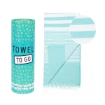 turkio spalvos paplūdimio rankšluostis ir dovanų dėžutė