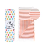 oranzinis dryzuotas papludimio ranksluostis kaip dovana