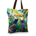 Spalvoti paplūdimio krepšiai su raštu