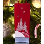 kalėdinė žvakė raudona dekoruota 1