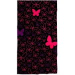 juodas ranksluostis su drugeliais