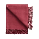 rausvas merino vilnos pledas