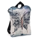 didelė kuprinė moterims šviesi su drugeliu