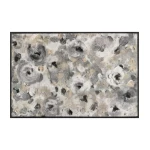 duru kilimėlis su gėlėmis pilkas