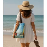 marinistinio stiliaus rankinė krepšys šviesios spalvos 1