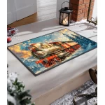 kalėdinis durų kilimėlis kalėdinis traukinys