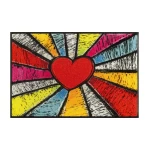 Durų kilimėlis su širdute Pop Art Heart