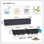 Lovelis gėlėms Lechuza Balconera Cottage Black 5