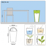 Didelis plastikinis vazonas gėlėms Delta 40 1