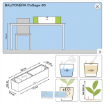 Didelis lovelis gėlėms Lechuza Balconera Cottage 80 4