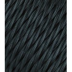 Pintas juodas trigyslis tekstilinis kabelis  3 x 1,5 mm²
