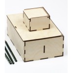 Medinė kvadratinė dovanų dėžutė D2 XS 1