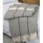 Pilkas dryžuotas vilnos pledas Scandimama 26 1