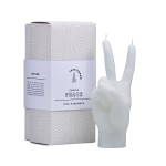 Rankų darbo žvakė Peace White 3
