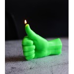 Rankų darbo žvakė Thumbs Up Neon Green 1