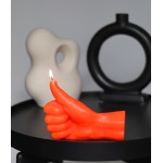 Rankų darbo žvakė Thumbs Up Neon Orange 1