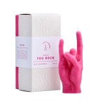 Rankų darbo žvakė You Rock Pink 3