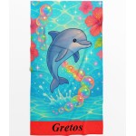 vardinis rankšluostis su delfinu