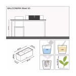 Nerūdijančio plieno Lechuza vazonas Balconera Steel 50 2