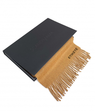 Personalizuotas garstyčių spalvos Baby Alpaca šalikas