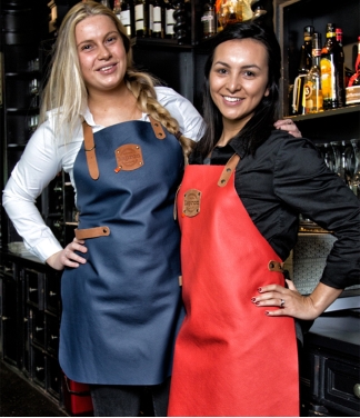 Moteriška odinė prijuostė BBQ juoda Bovine Navy