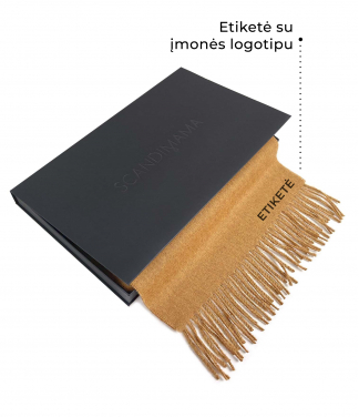 Personalizuotas garstyčių spalvos Baby Alpaca šalikas