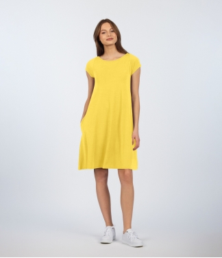 moteriska vasariška suknelė geltona