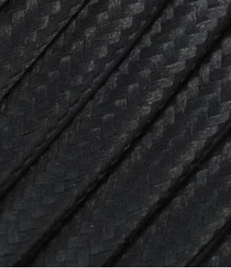 Juodas tekstilinis kabelis 2x1,5 mm²