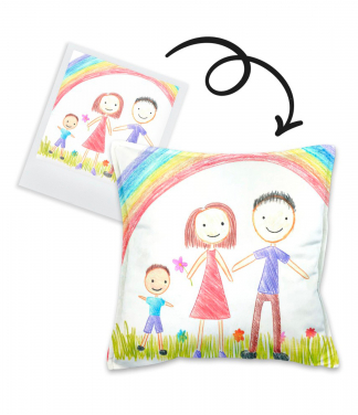 Personalizuota pagalvėlė su vaiko piešiniu