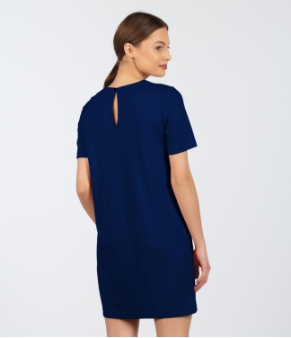 Mėlyna klasikinė suknelė moterims