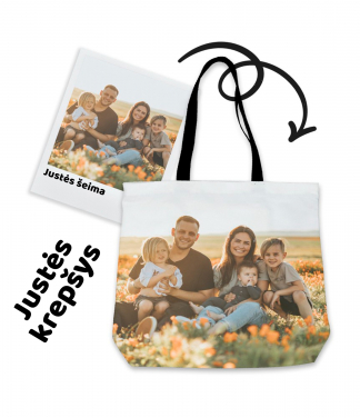 Personalizuotas krepšys su šeimos nuotrauka