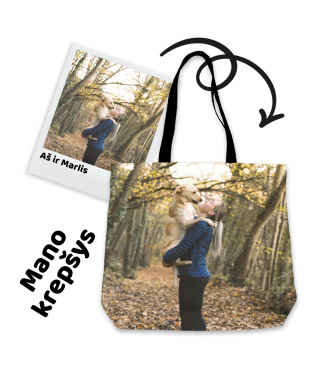 Personalizuotas krepšys su augintinio nuotrauka