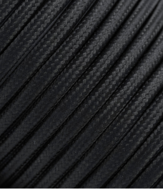 Juodas tekstilinis kabelis 2x0,75 mm²