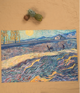 Rankšluostis Vincent Van Gogh Field with plowing farmers