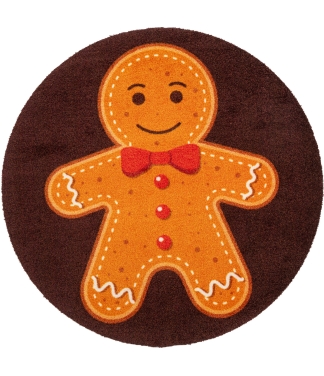 Praktiška Kalėdinė dovana apvalus kilimas Gingerbread Man
