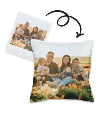 Personalizuota pagalvė su šeimos nuotrauka
