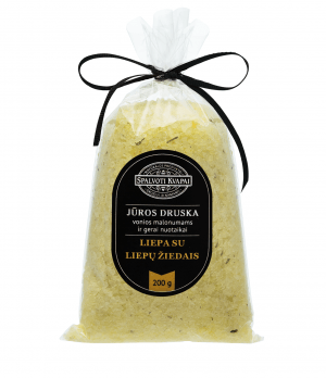 Aromatinė druska Liepa su liepų žiedais Aromatinė druska Liepa su liepų žiedais