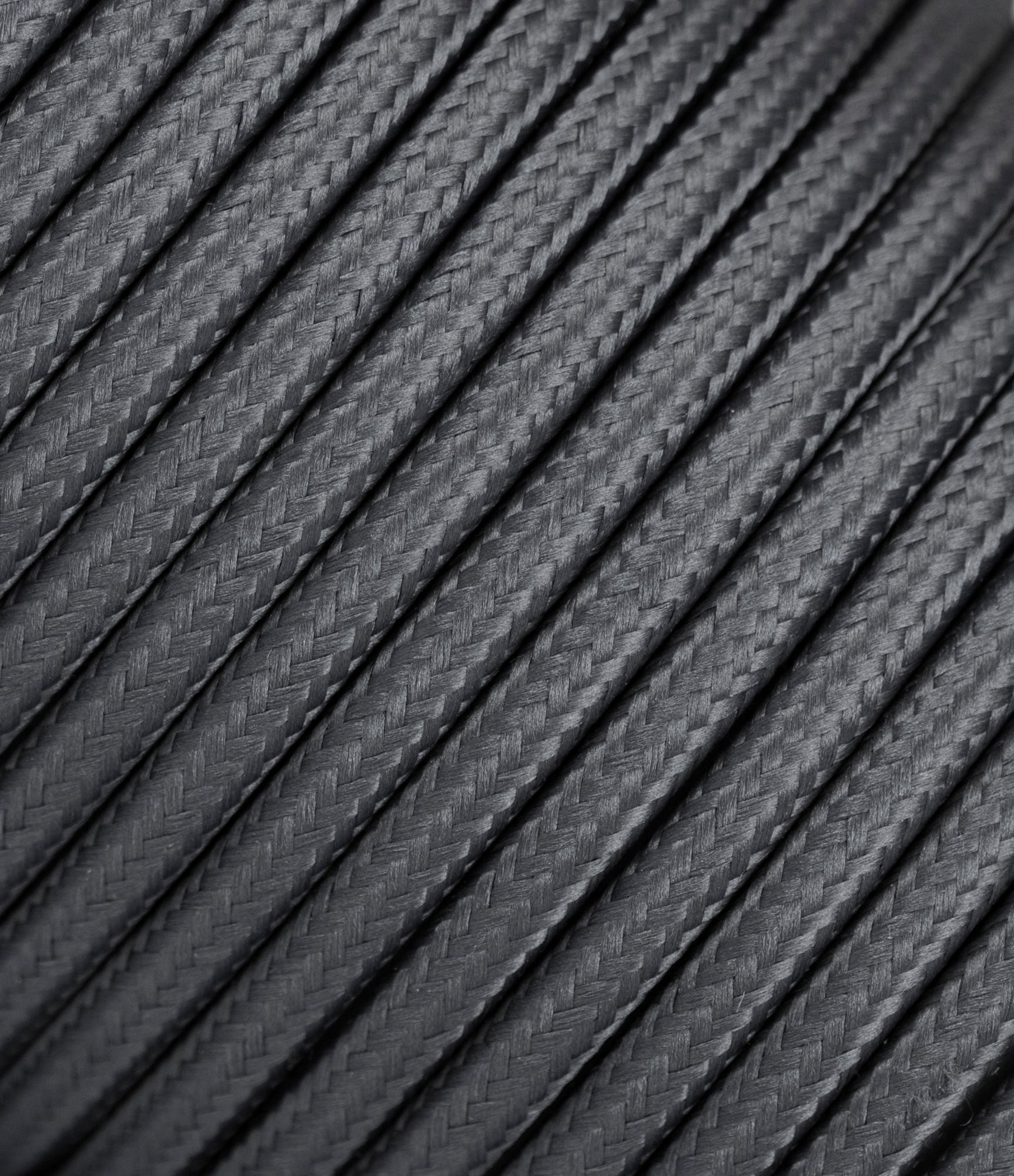 Tekstilinis kabelis 2x0,75 mm², tamsiai pilkas