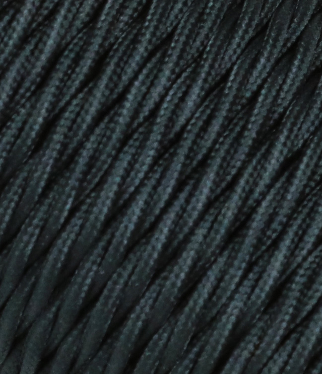 Pintas trigyslis tekstilinis kabelis, juodas, 3 x 0,75 mm²