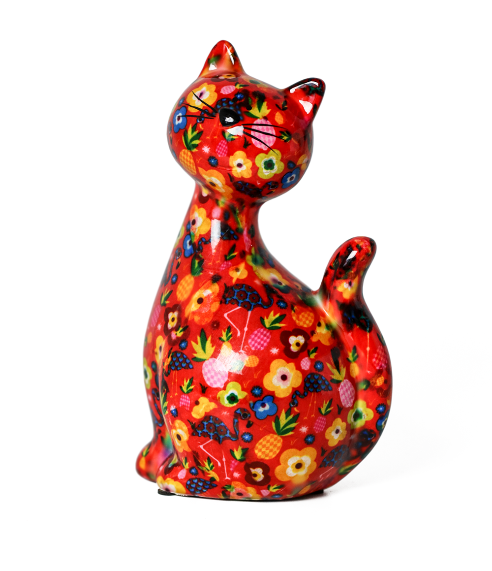 Keramikinė žaisminga pinigų taupyklė katytė Karamelė