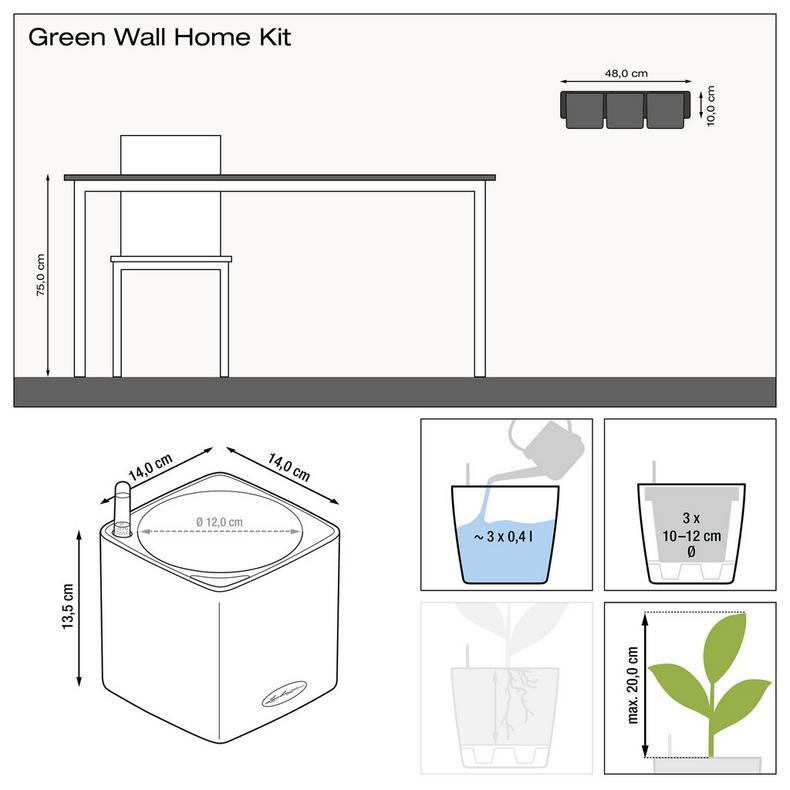 Žaliosios augalų sienos rinkinys Cube Glossy 5